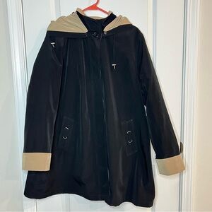 Tally-Ho Hooded Trench Coat Long Black XL Women’s Outerwear **READ